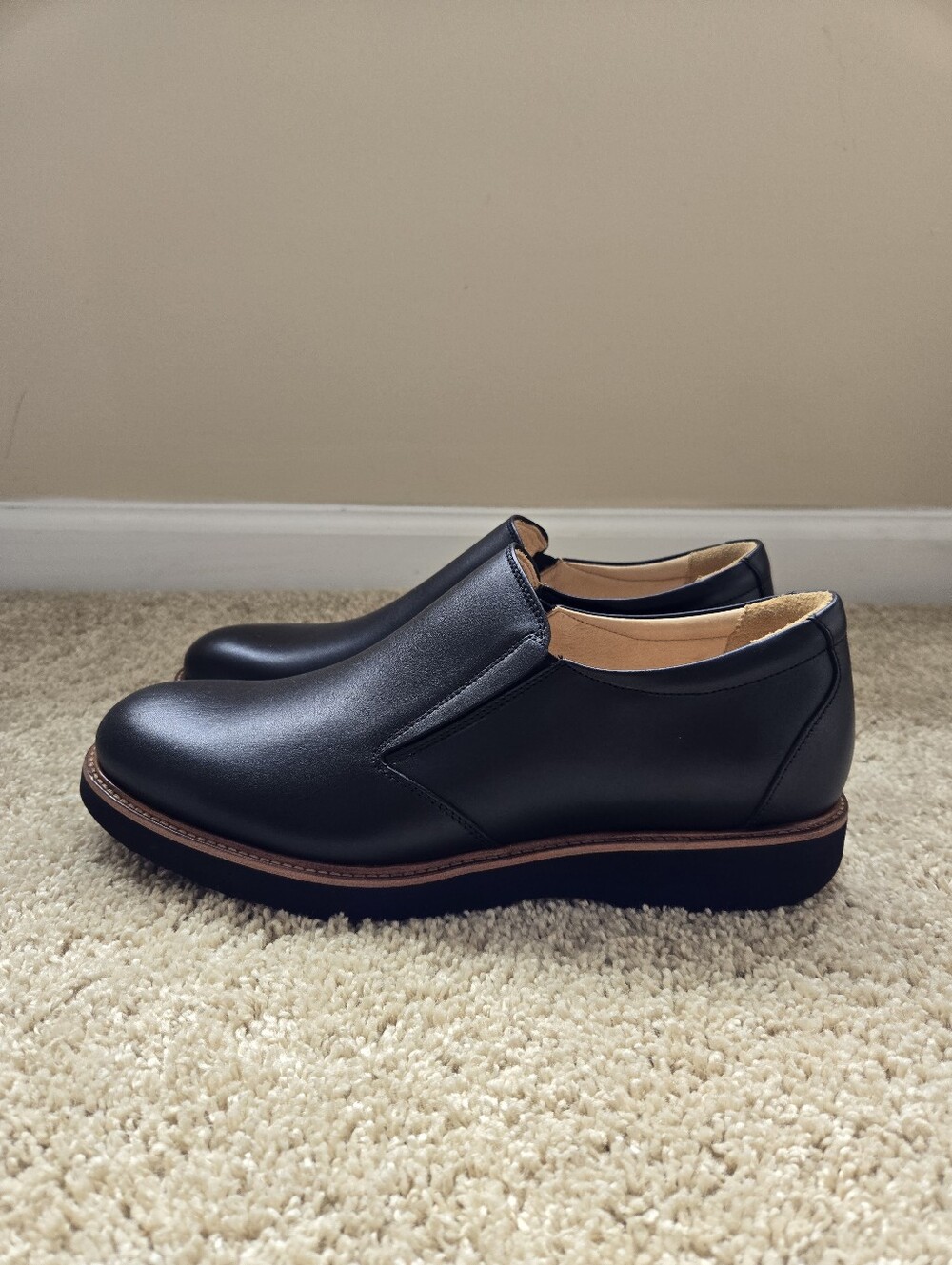 Samuel Hubbard Traveler Loafers Mens 9.5 Black Leather Slip On